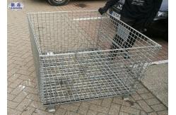 China Industrail Wire Mesh Pallet Cages , Warehouse Folding Wire Mesh Storage Boxes supplier