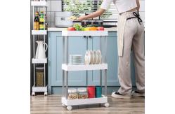 China Supermarket PP Aluminum Plastic Rolling Shelves Plastic Organizer Shelf supplier