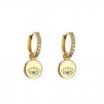 Gold Plated Rhinestone Hoop Earrings for sale