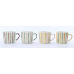 Hand Drawn Pastel Vertical Stripe Ceramic Tableware Set (Mugs & Bowls)
