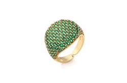 China Rock Men Hip Hop Ring 18k Gold Plated Chunky Micro Pave CZ Ring supplier