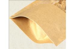 China Customized Zipper Kraft Paper Stand Up Pouch With Tear Notch Food Packaging supplier
