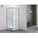 Durable Square Shower Enclosure With White Block Striped Glass And Aluminium Frame for sale