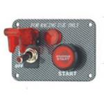 Carbon Fiber Racing Ignition Switch Panel , Red Illuminated Engine Start Button for sale