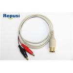 Shielded Alligator Clip Recording Cable For Adhesive Tab Electrodes Wire Length 1.2m for sale