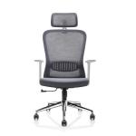 Grey White Mesh Office Chair Fabric Height Adjustment Staff Computer Chair for sale