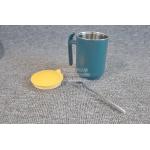 Multicolor 304 Stainless Steel Printed Reusable Coffee Cup Mugs With Spoon for sale
