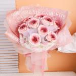 Modern Handmade Luxury Scented Preserved Plastic Rose Bouquet 25*25*28cm Gift Ornament for Mother's Day Valentine Gifts for sale