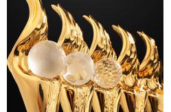 China Custom Made Resin Trophy Cup / Award Cups Trophies With Crystal Ball supplier