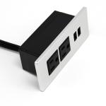 LED Table Mount Socket US Dual Power Outlets Standard Grounding for sale