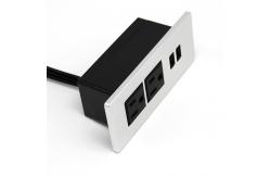 China LED Table Mount Socket US Dual Power Outlets Standard Grounding supplier