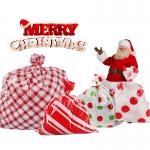 Heavy Duty Set Flat PE Christmas Plastic Bags With String Ties