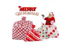 China Heavy Duty Set Flat PE Christmas Plastic Bags With String Ties supplier