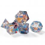 Khaki liquid flow sand Resin multi -noodle tablet game dice set  dnd dice