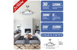 China LED Retractable Ceiling Fan Light 3 Speed Remote Control Modern supplier