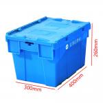 21L Stacking Crates Storage Box With Attached Lid Container Totes NO Foldable for sale