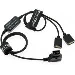 D-tap Male to Dual USB Female Port 5V 2A Power Cable Converter Adapter for Anton V-Mount Gold Mount Battery for sale