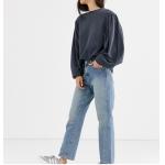 Oversize 100 Cotton Women Balloon Sleeve Sweatshirt Plain Crew Neck Sweatshirt for sale
