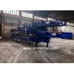 Three Axles Low Bed Semi Trailer 60 Ton Low Bed Trailer Blue for sale