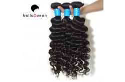 China Unprocessed Natural black double drawn Human hair extensions , No tangle No Sheddding supplier