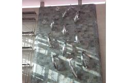 China Matte Surface Dolphin Stainless Steel Art Sculptures 5.9 Ft supplier
