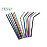 Outdoor Picnics Colorful Stainless Steel Drinking Straws Easy Cleaning for sale