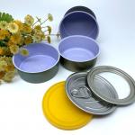 D99x27mm Plain Empty Metal Tin Can With Easy Open Lid , Round Tin Can For Fish / Soup / Beef / Mussel / Pineapples / Tomato Paste Packaging for sale