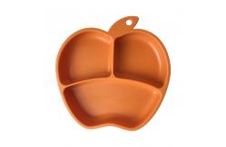 China Apple Shape Silicone Baby Tray Custom Suction Feeding Plate Set supplier