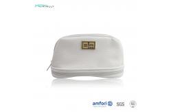 China Custom Zipper Canvas Makeup Pouch Round Canvas Cosmetic Bag For Women supplier