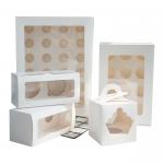 Food Grade White Cake Cardboard Box Trays With Window Hole Holders Insert for sale