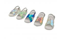 China Printed Injection Open Toe Mirror Flat Summer Sandal supplier