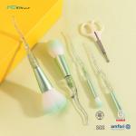 Curved Craft 4 Piece Brush Set Synthetic Hair Plastic Handle With Scissors