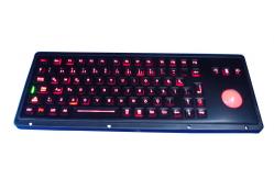 China Customized illuminated black titanium USB military keyboard with backlit  trackball supplier