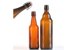 China Embossed Large 12 Oz Glass Soda Bottles Recyclable For Beer Wine supplier