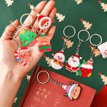 Festive Christmas Snowman Key Ring with Transparent Acrylic and Metal Attachment for sale