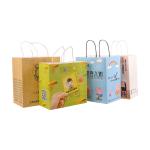 Personalised Brown Kraft Paper Takeaway Bags Wholesale With Logo Printing for sale