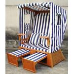 Waterproof Wood And PE Rattan Roofed Beach Chair & Strandkorb In Summer for sale