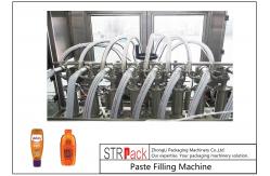 China PLC Control 8 Nozzles Paste Filling Machine , 400G Glass Jam Jar Filling Machine supplier