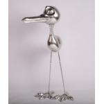 OEM Metal Bird Animal Garden Ornament Silver Indoor Decoration for sale