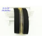 Blackpolyester Tape Brass Zipper By The Yard  , Ykk Type Teeth 24 Inch Open Ended Zip for sale