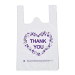1.2mils Thank You T Shirt Carry Out Bags , 100% Biodegradable Plastic Grocery Bags for sale