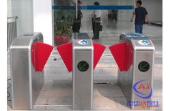 China Pedestrian RS485 Security Flap Barrier Turnstile , 304# Stainless Steel Gate Barrier System supplier
