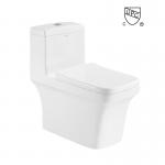 Soft Closed single piece water closet Ceramic Siphonic Flushing for sale