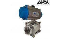 China Pneumatic 3-Piece Ball Valve With Internal Thread For Pipeline Control supplier