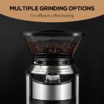 200W Espresso Burr Coffee Grinder With Blue LED Light and Safety Lock