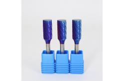 China Engraving Blue Nano With Coating Cylinder Shape With Radius End Rotary Burr  supplier