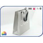 Recycled Grey Big Size Paper Shopping Bags Matte Lamination With Silk Handle for sale