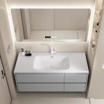 Modern Bathroom Vanity Cabinet Set Stone Slate Basin Customized Size