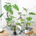 Handmade Plastic Artificial Monstera Plant Wind Resistance for sale