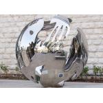 Modern Outdoor Sphere Shape Stainless Steel Sculpture High Polished for sale